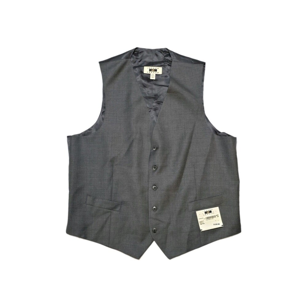 Joseph Abboud Gray Men's XXL Formal Dress Suit Vest 5-Button Closure 100% Wool